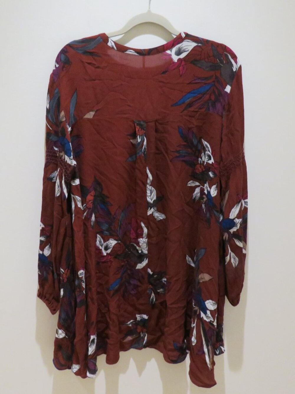 FREE PEOPLE Tree Swing Tunic Dress Electric Orchid Floral Medium Boho Festival - Picture 9 of 13